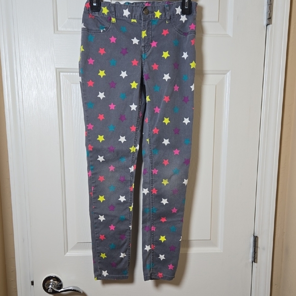 PLACE Gray Jeggings Colorful Stars JR. 12 ADJ WAIST  Y2K FUN UNIQUE COMFY BOLD - Picture 3 of 14